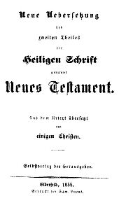 Erstausgabe des Elberfelder NT 1855